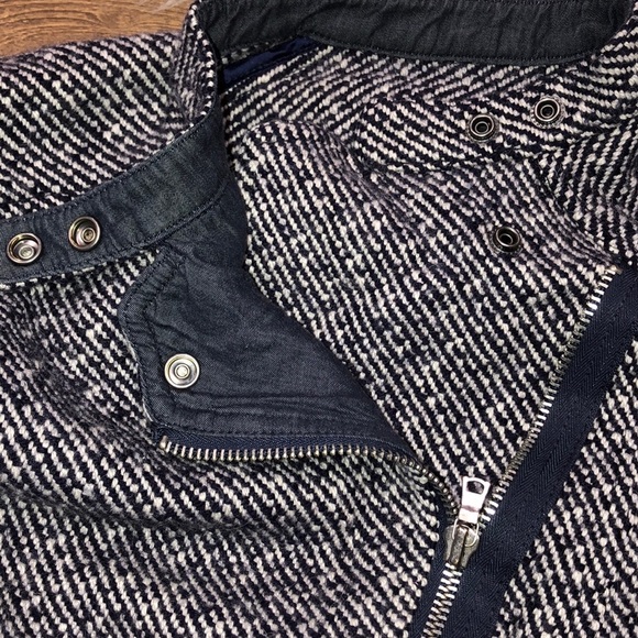 Gap size small Moto blue tweed zippered jacket - Picture 5 of 8